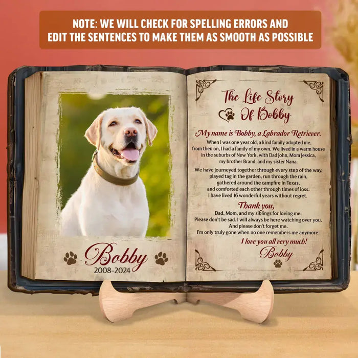 Personalized The Life Story Of Dog 2 Layered Wooden Art - Custom Dog's Story And Photo - Memorial Gift Idea For Dog Lover
