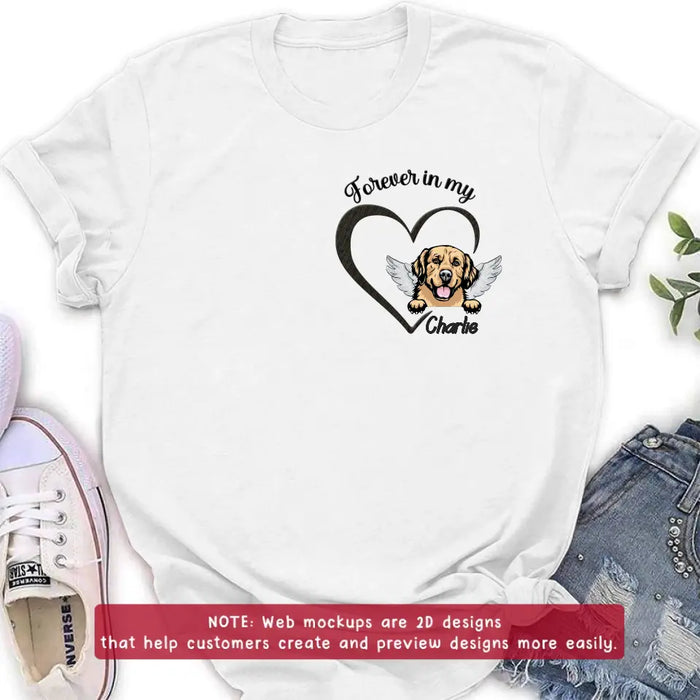 Personalized Dog Embroidered T-shirt/Sweater/Hoodie - Memorial Gift Idea For Dog Lover - Forever In My