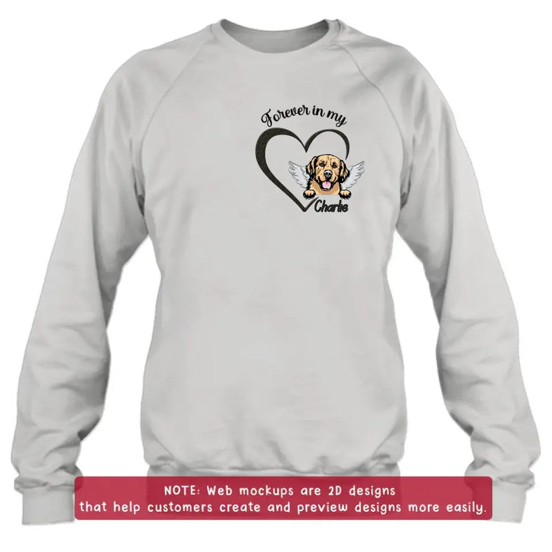 Personalized Dog Embroidered T-shirt/Sweater/Hoodie - Memorial Gift Idea For Dog Lover - Forever In My