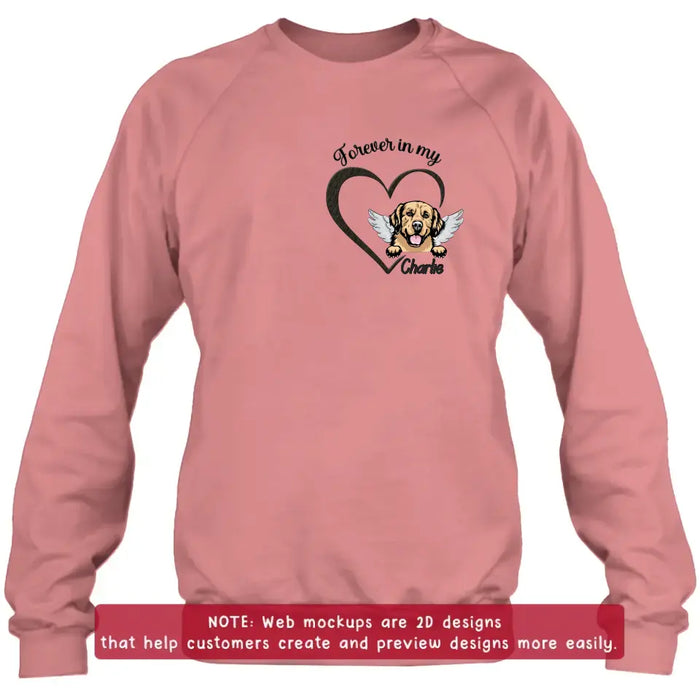 Personalized Dog Embroidered T-shirt/Sweater/Hoodie - Memorial Gift Idea For Dog Lover - Forever In My