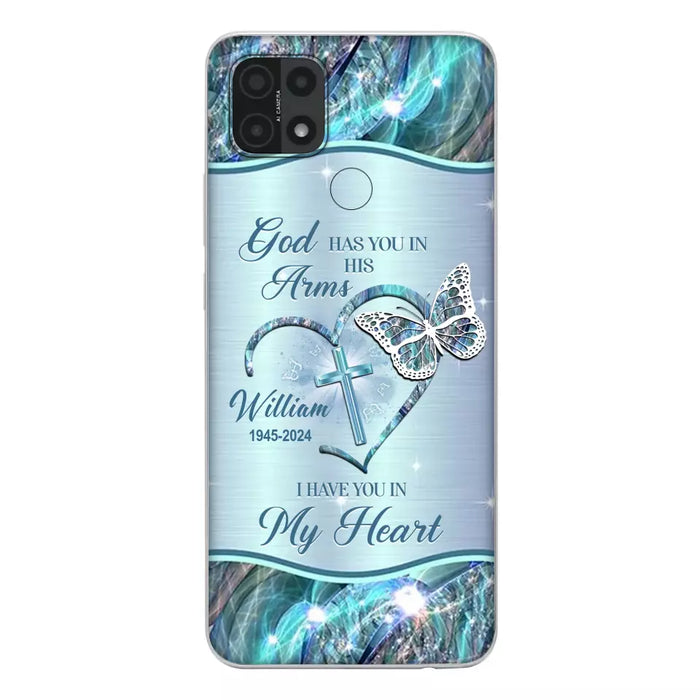 Custom Personalized Memorial Phone Case - Memorial Gift For Family Member - God Has You In His Arms I Have You In My Heart - Case For Xiaomi/ Oppo/ Huawei