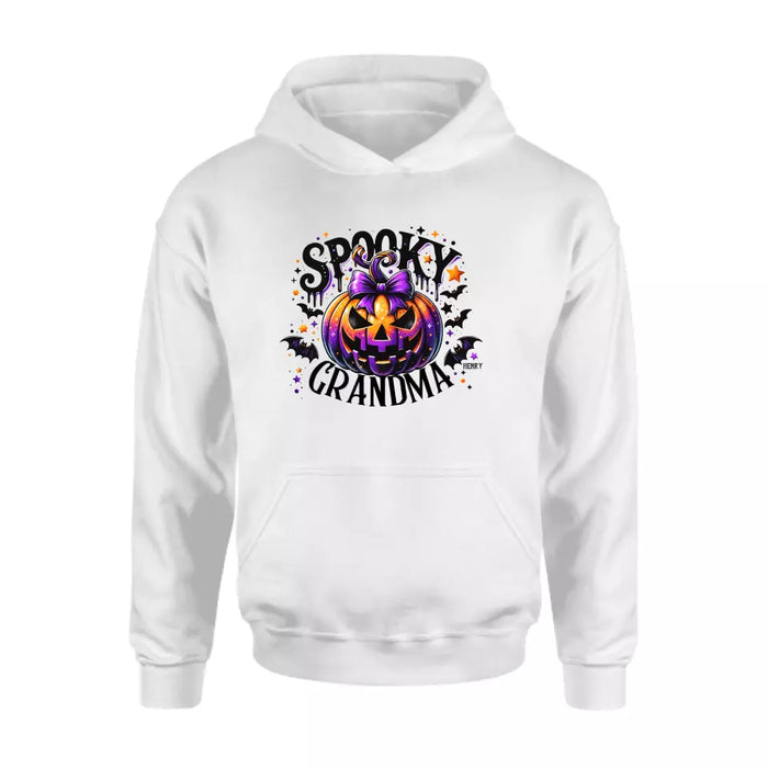 Personalized Grandma Spooky Pumpkin T-shirt/Long Sleeve/Sweatshirt/Hoodie - Halloween Gift Idea For Grandma/Mother - Up to 10 Kids