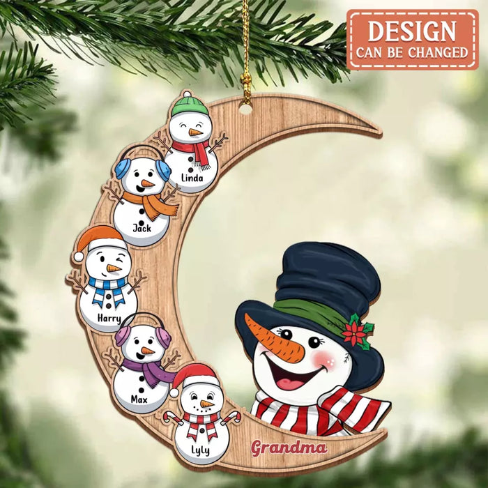 Personalized Grandma Wooden Ornament - Gift Idea For Christmas/Grandma with up to 8 Kids