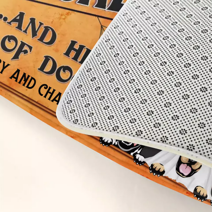 Personalized Wicked Witch Dog Doormat - Halloween Gift Idea For Witch/Dog Lovers With Up To 3 Dogs - Home Of The Wicked Witch And Her Pack Of Dogs