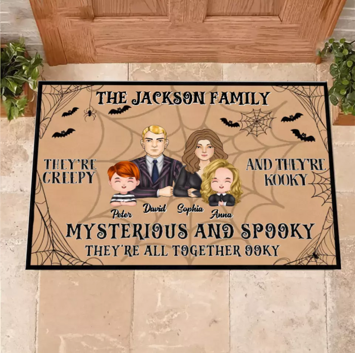 Personalized Family Doormat - Halloween Gift Idea For Couple/Family - Couple/Parents With Kids - They're All Together Ooky