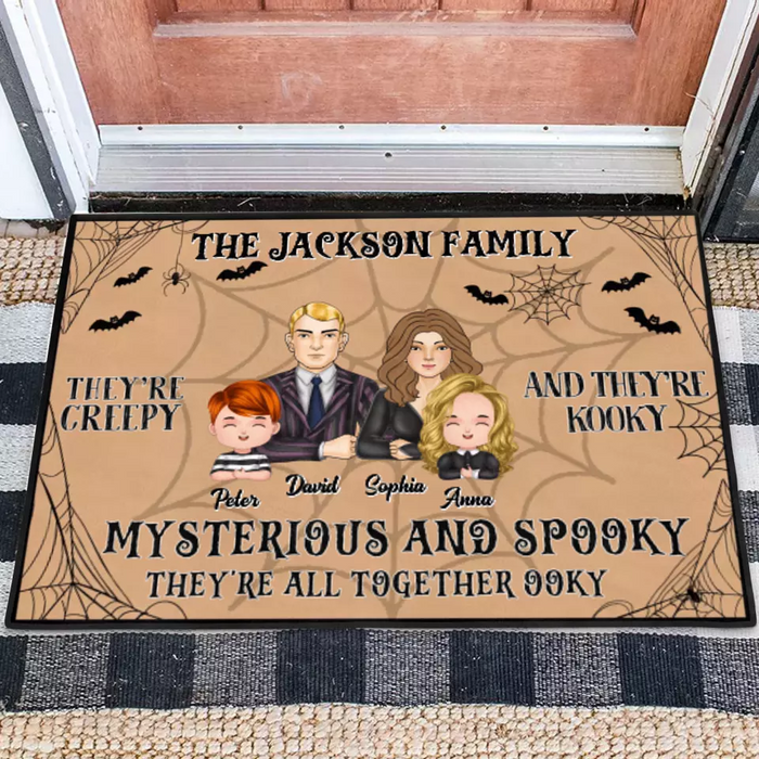 Personalized Family Doormat - Halloween Gift Idea For Couple/Family - Couple/Parents With Kids - They're All Together Ooky