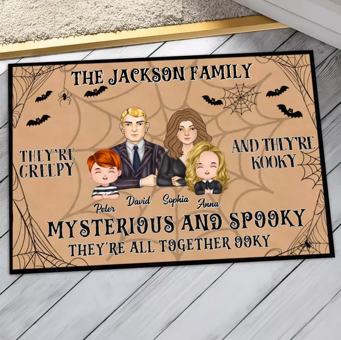 Personalized Family Doormat - Halloween Gift Idea For Couple/Family - Couple/Parents With Kids - They're All Together Ooky