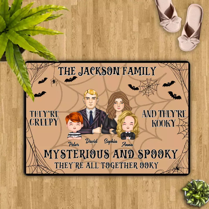 Personalized Family Doormat - Halloween Gift Idea For Couple/Family - Couple/Parents With Kids - They're All Together Ooky