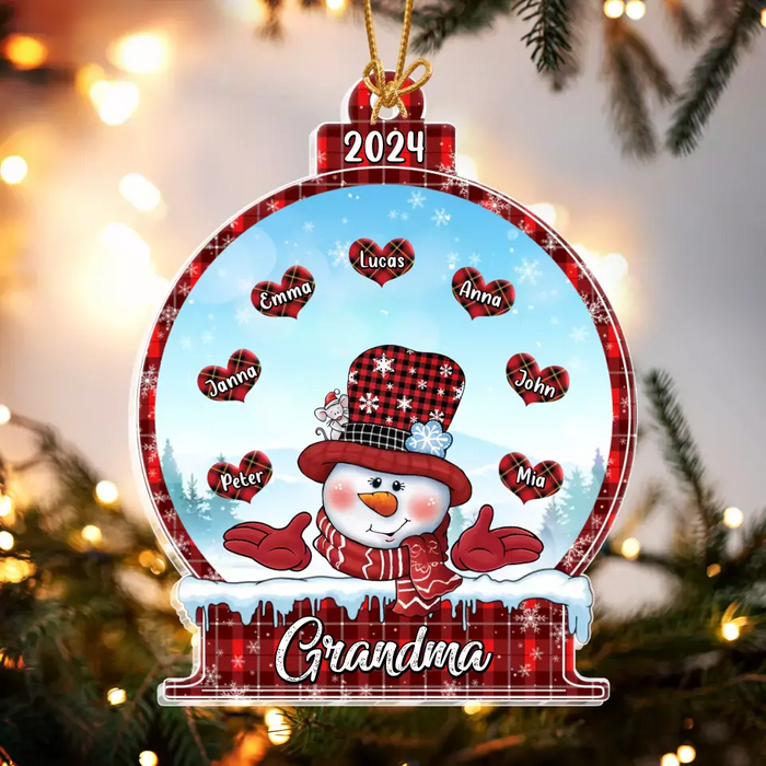 Personalized Grandma Acrylic Ornament - Christmas Gift Idea For Grandma/Mom - Up to 7 Kids
