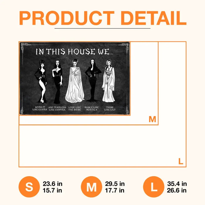 Custom Personalized Horizontal Doormat Gift Idea For Halloween - In This House We Love Like The Bride