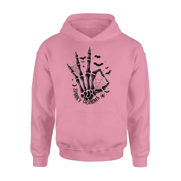 Personalized Spooky Skeleton T-shirt/Long Sleeve/Sweatshirt/Hoodie - Holliday Gift Idea For Grandma/Mother - Up to 10 Kids