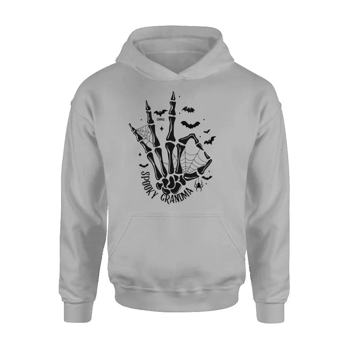 Personalized Spooky Skeleton T-shirt/Long Sleeve/Sweatshirt/Hoodie - Holliday Gift Idea For Grandma/Mother - Up to 10 Kids