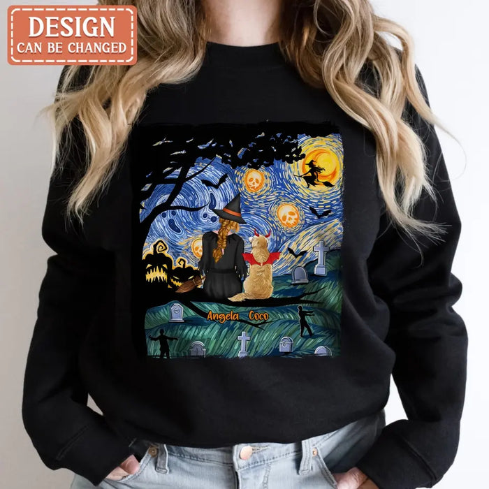 Personalized Witch Halloween T-shirt/Long Sleeve/Sweatshirt/Hoodie - Gift Idea For Dog/Cat Lover
