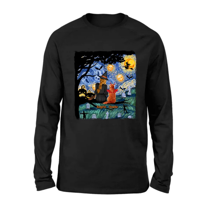 Personalized Witch Halloween T-shirt/Long Sleeve/Sweatshirt/Hoodie - Gift Idea For Dog/Cat Lover