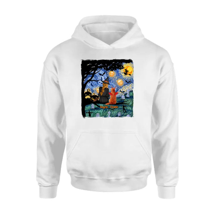 Personalized Witch Halloween T-shirt/Long Sleeve/Sweatshirt/Hoodie - Gift Idea For Dog/Cat Lover