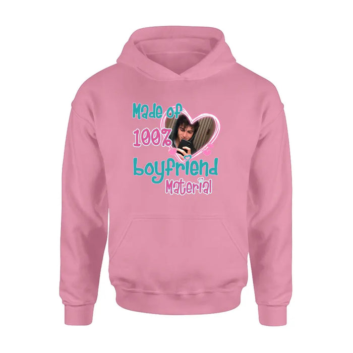 Personalized Boyfriend Material T-shirt/Long Sleeve/Sweatshirt/Hoodie - Upload Photo - Couple Gift Idea
