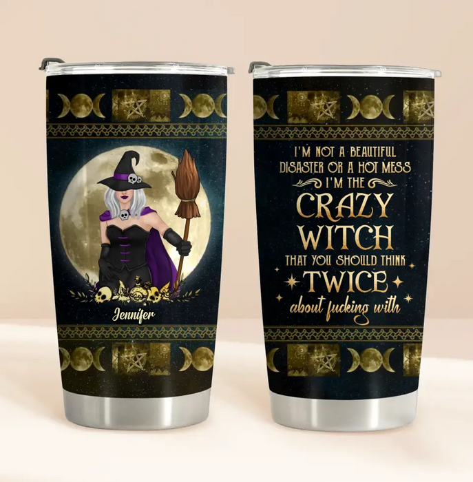 Personalized Halloween Witch Tumbler - Gift Idea For Halloween/Witch Lovers/Friends - I'm The Crazy Witch