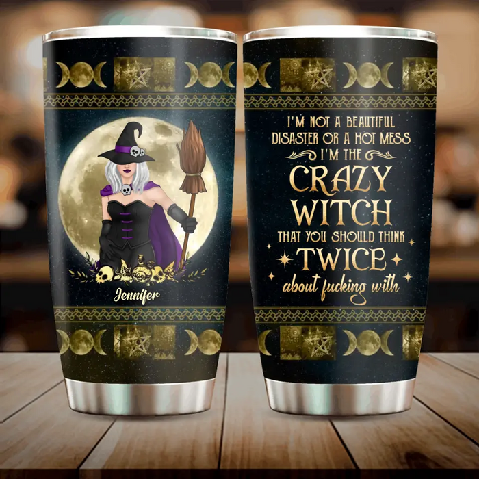 Personalized Halloween Witch Tumbler - Gift Idea For Halloween/Witch Lovers/Friends - I'm The Crazy Witch