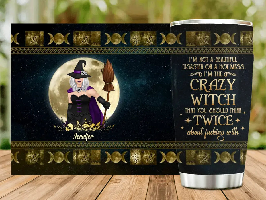 Personalized Halloween Witch Tumbler - Gift Idea For Halloween/Witch Lovers/Friends - I'm The Crazy Witch