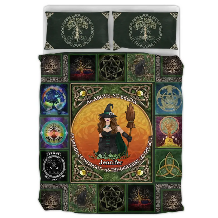 Personalized Witch Quilt Bed Sets - Gift Idea For Witch Lovers/Halloween - As Above So Below