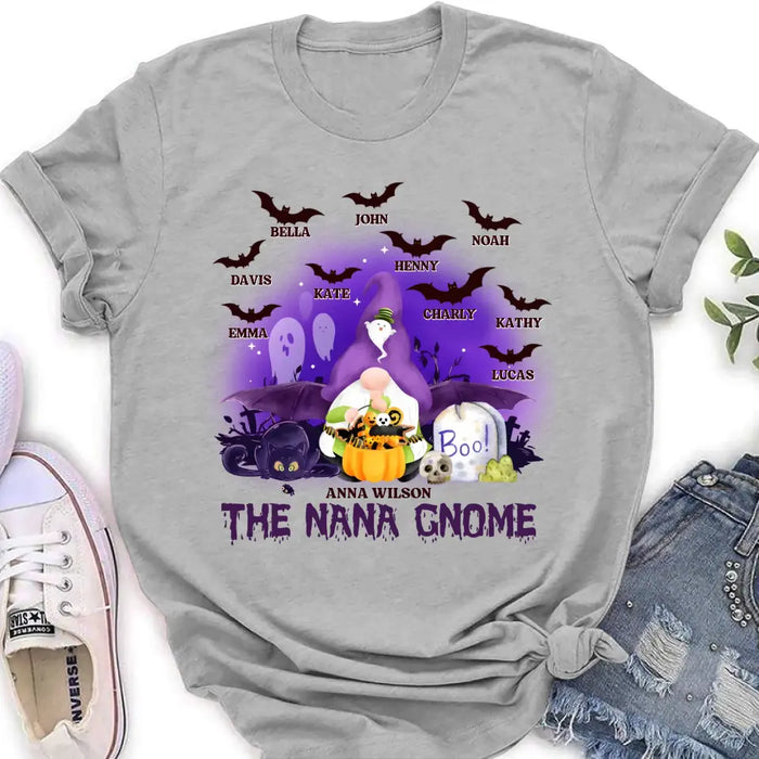 Personalized Nana Gnome T-shirt/Long Sleeve/Sweatshirt/Hoodie - Holliday Gift Idea For Grandma/Mother - Up to 10 Kids
