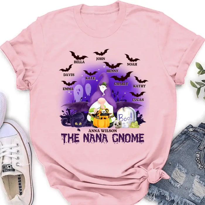 Personalized Nana Gnome T-shirt/Long Sleeve/Sweatshirt/Hoodie - Holliday Gift Idea For Grandma/Mother - Up to 10 Kids
