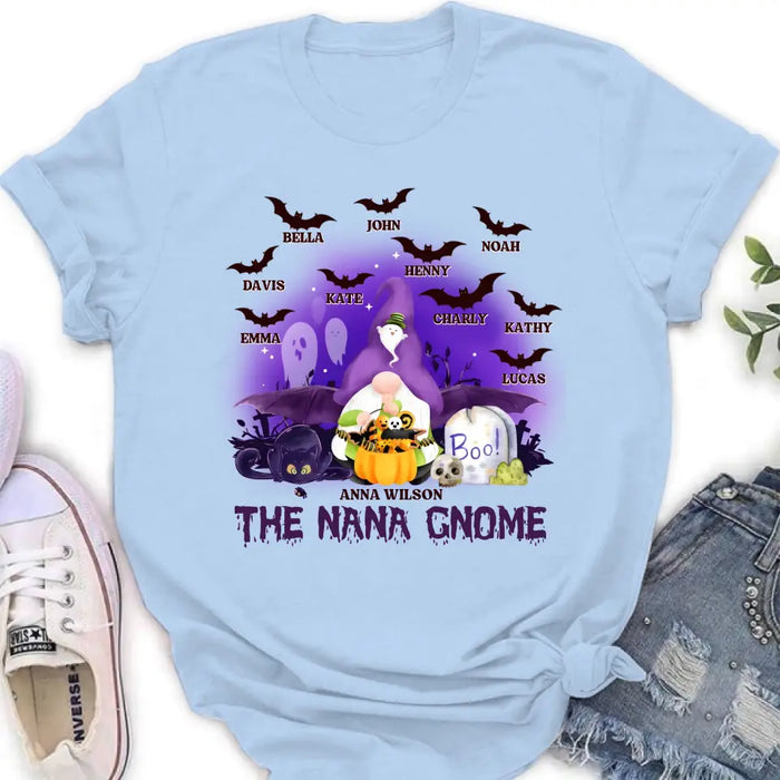 Personalized Nana Gnome T-shirt/Long Sleeve/Sweatshirt/Hoodie - Holliday Gift Idea For Grandma/Mother - Up to 10 Kids