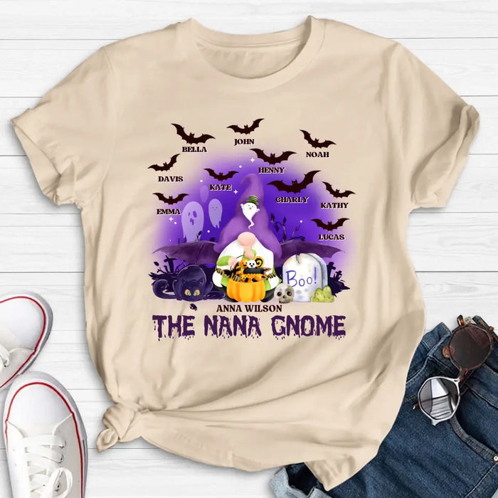 Personalized Nana Gnome T-shirt/Long Sleeve/Sweatshirt/Hoodie - Holliday Gift Idea For Grandma/Mother - Up to 10 Kids