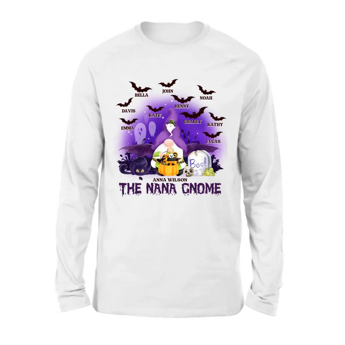 Personalized Nana Gnome T-shirt/Long Sleeve/Sweatshirt/Hoodie - Holliday Gift Idea For Grandma/Mother - Up to 10 Kids