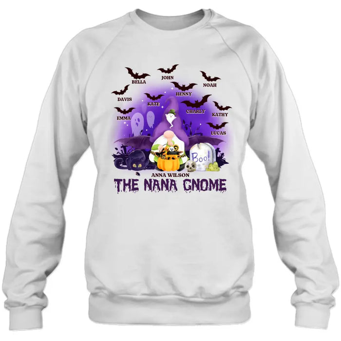 Personalized Nana Gnome T-shirt/Long Sleeve/Sweatshirt/Hoodie - Holliday Gift Idea For Grandma/Mother - Up to 10 Kids