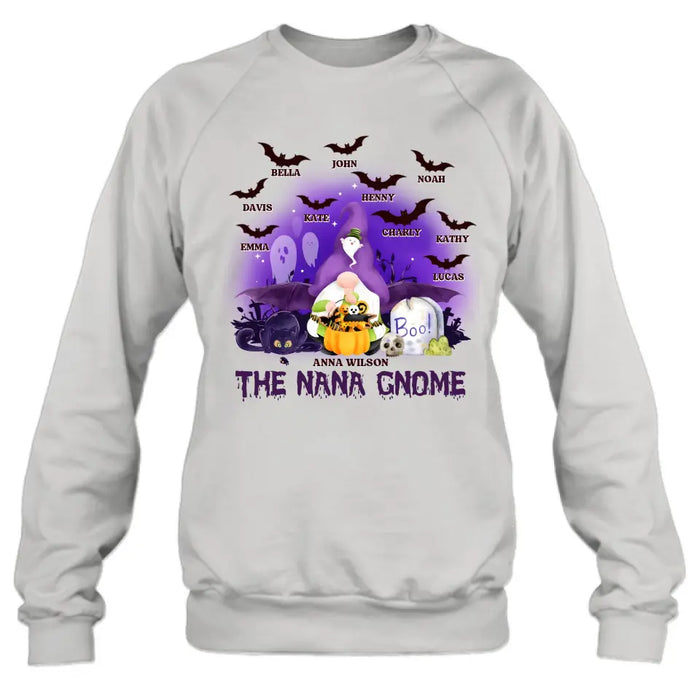 Personalized Nana Gnome T-shirt/Long Sleeve/Sweatshirt/Hoodie - Holliday Gift Idea For Grandma/Mother - Up to 10 Kids