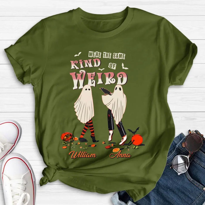 Personalized Couple T-shirt/Long Sleeve/Sweatshirt/Hoodie - Halloween Gift Idea For Couple - We're The Same Kind Of Weird