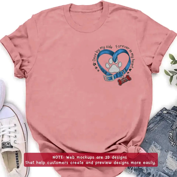 Personalized Memorial Dog Embroidered T-shirt/Sweater/Hoodie - Once By My Side Forever In My Heart
