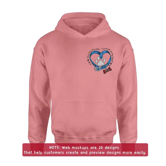 Personalized Memorial Dog Embroidered T-shirt/Sweater/Hoodie - Once By My Side Forever In My Heart