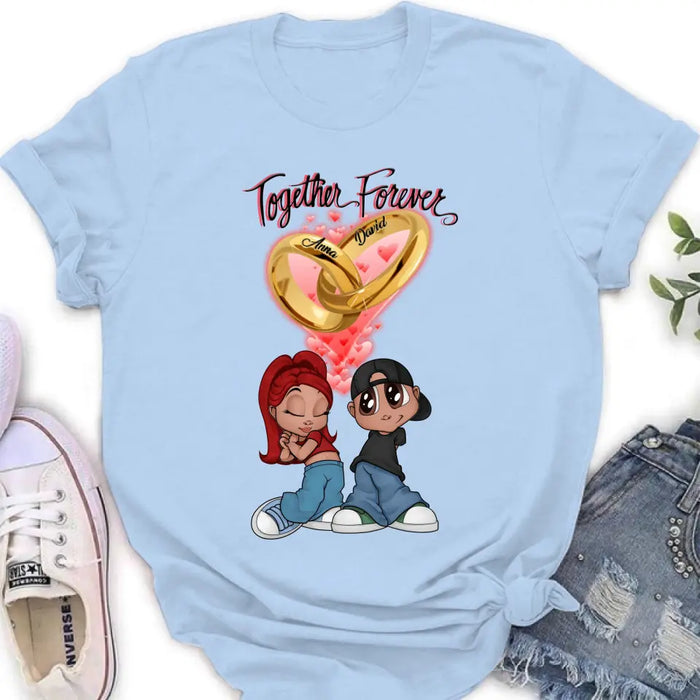 Personalized Couple T-shirt/Long Sleeve/Sweatshirt/Hoodie - Gift Idea For Couple - Together Forever