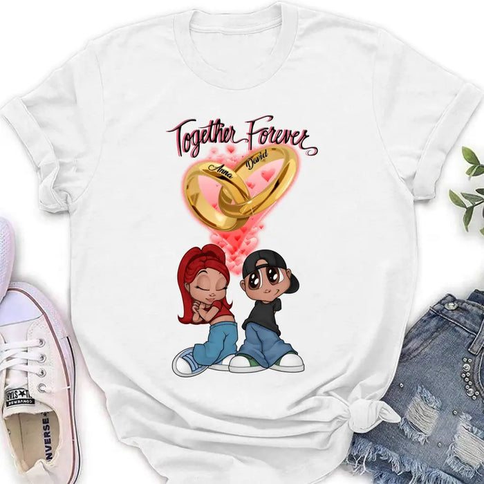 Personalized Couple T-shirt/Long Sleeve/Sweatshirt/Hoodie - Gift Idea For Couple - Together Forever