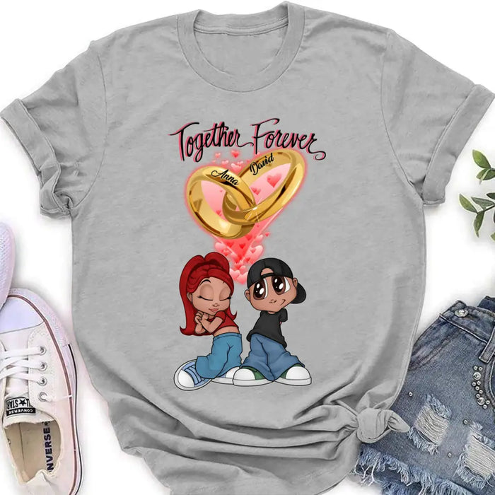 Personalized Couple T-shirt/Long Sleeve/Sweatshirt/Hoodie - Gift Idea For Couple - Together Forever