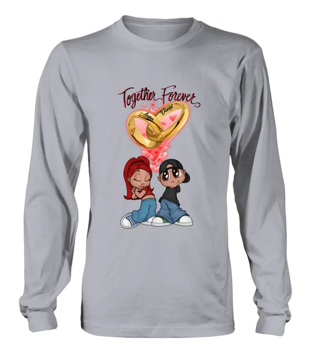 Personalized Couple T-shirt/Long Sleeve/Sweatshirt/Hoodie - Gift Idea For Couple - Together Forever