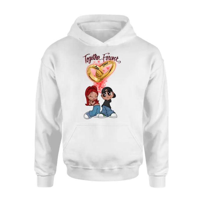 Personalized Couple T-shirt/Long Sleeve/Sweatshirt/Hoodie - Gift Idea For Couple - Together Forever