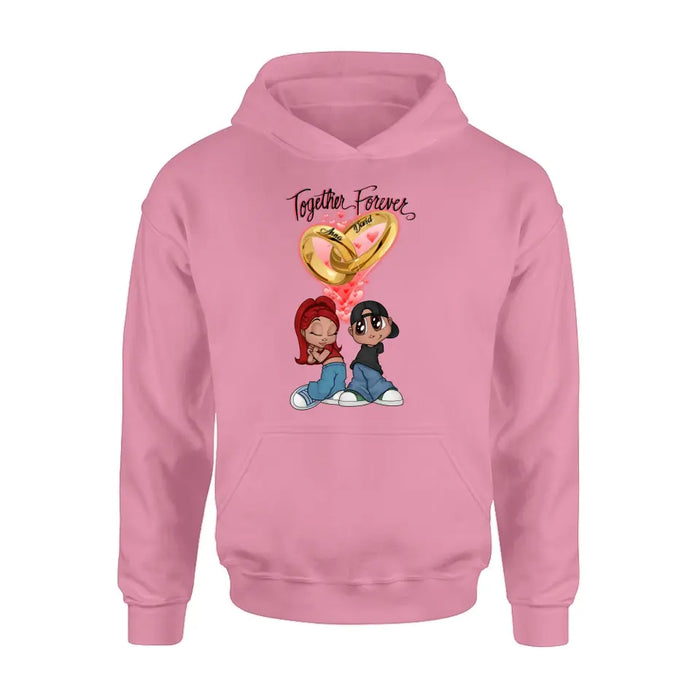 Personalized Couple T-shirt/Long Sleeve/Sweatshirt/Hoodie - Gift Idea For Couple - Together Forever