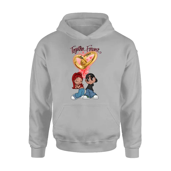 Personalized Couple T-shirt/Long Sleeve/Sweatshirt/Hoodie - Gift Idea For Couple - Together Forever
