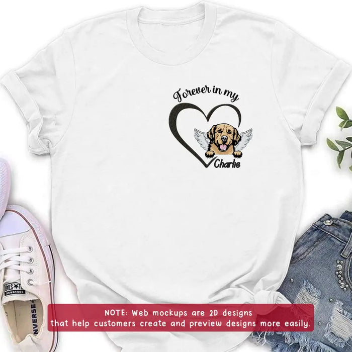 Personalized Dog Embroidered T-shirt/Sweater/Hoodie - Memorial Gift Idea For Dog Mom/Dog Dad - Forever In My