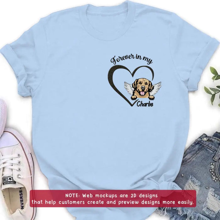 Personalized Dog Embroidered T-shirt/Sweater/Hoodie - Memorial Gift Idea For Dog Mom/Dog Dad - Forever In My
