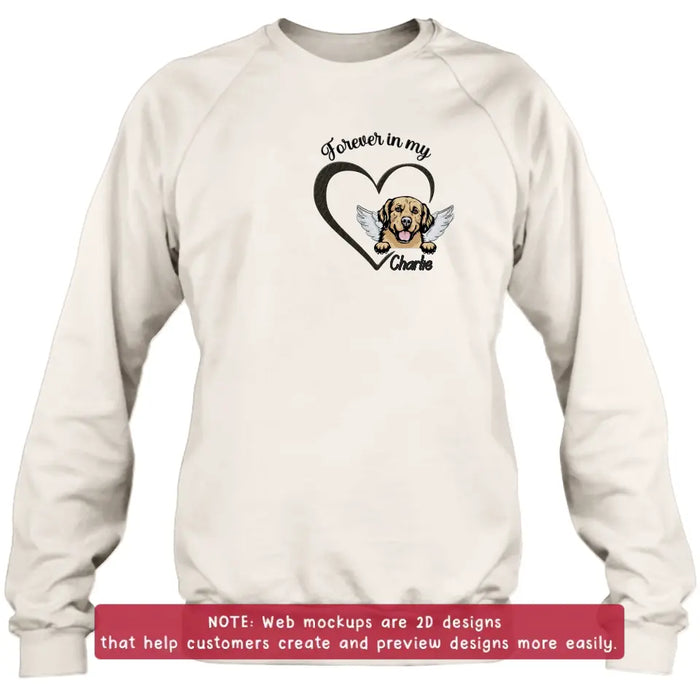 Personalized Dog Embroidered T-shirt/Sweater/Hoodie - Memorial Gift Idea For Dog Mom/Dog Dad - Forever In My