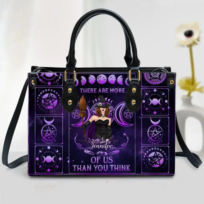 Personalized Witch PU Leather Handbag with Long Straps - Gift Idea For Halloween - There Are More Of Us Than You Think