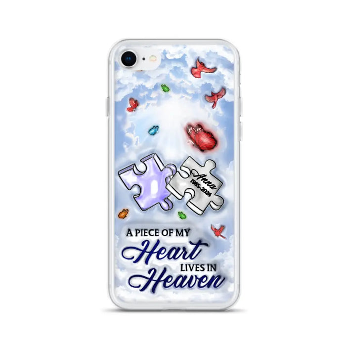 Personalized Memorial Piece Phone Case - Memorial Gift Idea - Case For iPhone/Samsung - A Piece Of My Heart Lives In Heaven