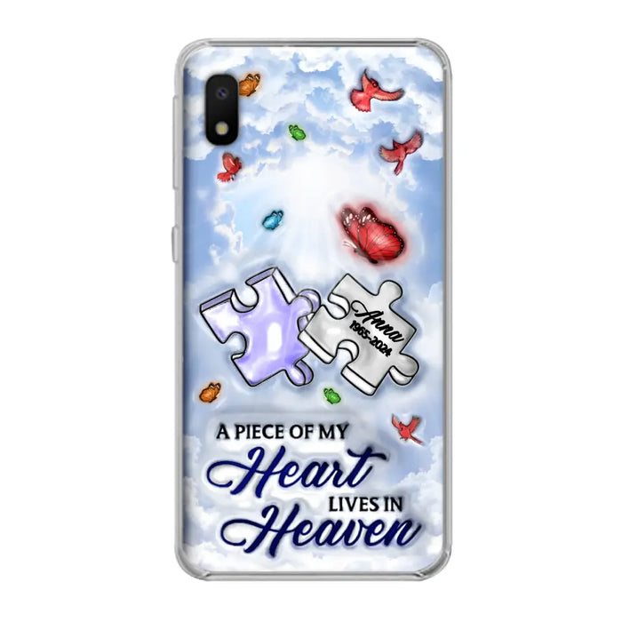 Personalized Memorial Piece Phone Case - Memorial Gift Idea - Case For iPhone/Samsung - A Piece Of My Heart Lives In Heaven