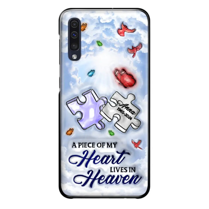 Personalized Memorial Piece Phone Case - Memorial Gift Idea - Case For iPhone/Samsung - A Piece Of My Heart Lives In Heaven