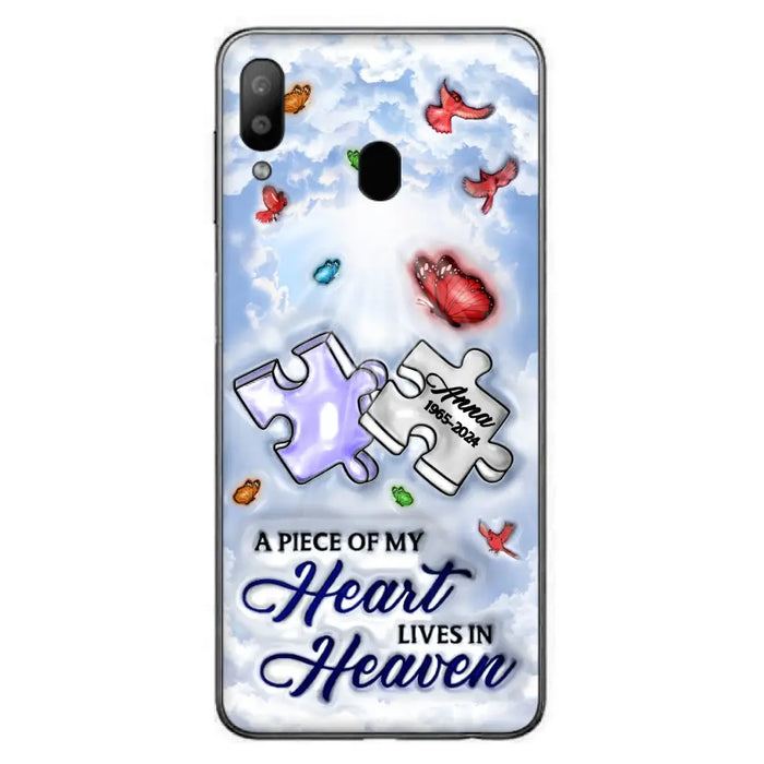 Personalized Memorial Piece Phone Case - Memorial Gift Idea - Case For iPhone/Samsung - A Piece Of My Heart Lives In Heaven