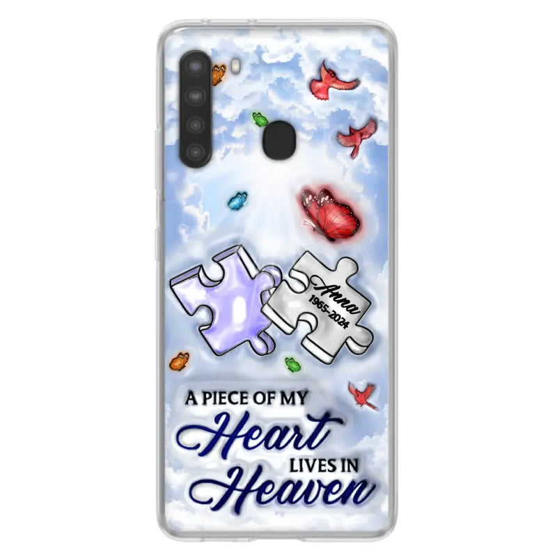 Personalized Memorial Piece Phone Case - Memorial Gift Idea - Case For iPhone/Samsung - A Piece Of My Heart Lives In Heaven